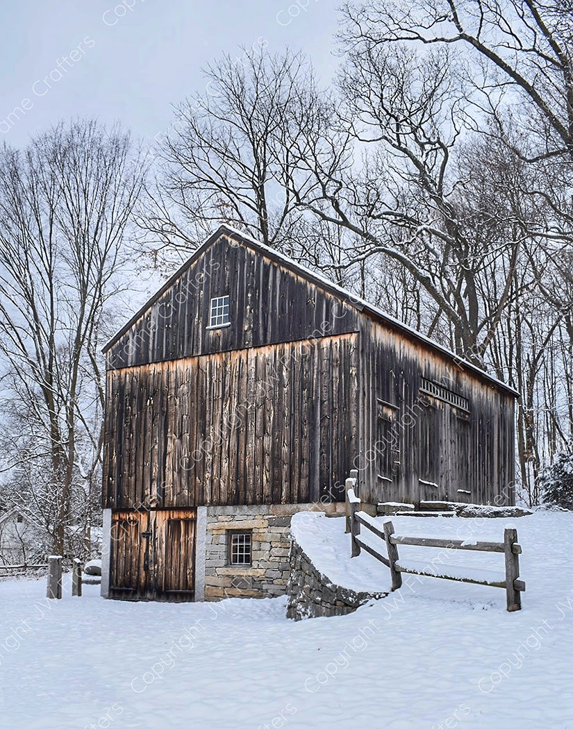Welles-Shipman Barn in Winter — South Glastonbury, Connecticut (January 2022)