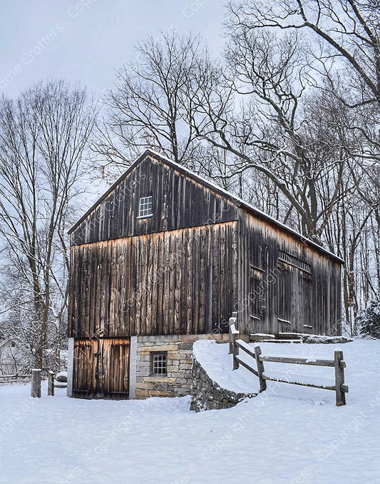Welles-Shipman Barn in Winter — South Glastonbury, Connecticut (January 2022)